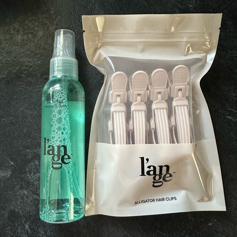 Lange Sea salt spray NEW texturizing spray SEALED and unopened hair clips